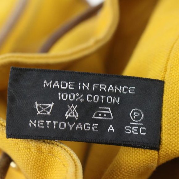 Hermès Yellow Canvas Sac Polochon Mimile Drawstring Backpack 913her18 - Picture 3 of 12